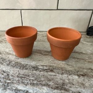 Terracotta Clay Flower Pots - Set of 2
